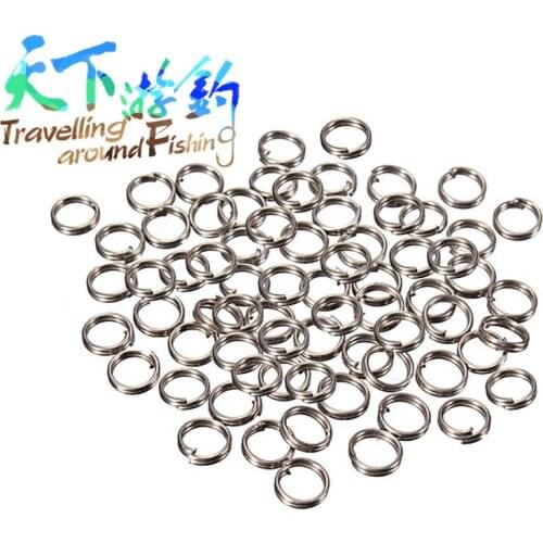 TAF 100Pcs/lot Stainless Steel Split Ring for Blank Fishing Lure Diameter 2.5-5.5mm Carp Rig Rings Bait Accesorios Para Pesca