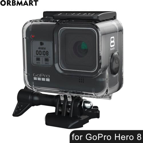 60m Underwater Waterproof Case for GoPro Hero 8 Protective Shell Cover Housing Black Camera Lens Protective Cover Housing Mount