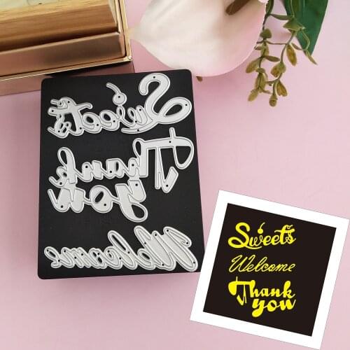 Die-cutting metal cutting mold sweets, welcome, thank you, decorative sticker craft manual card mold art cutting machine
