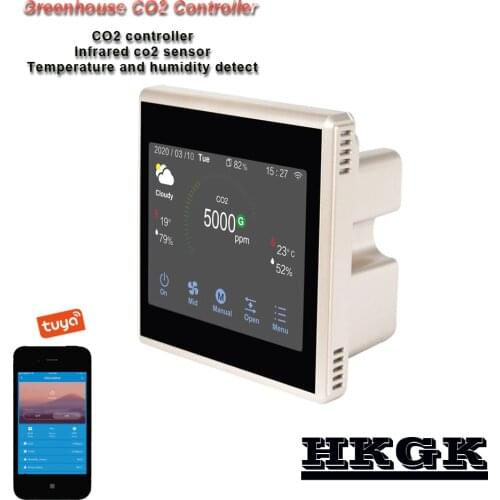 Wifi and RS485 CO2 monitoring controller, control CO2 generator for greenhouse cultivation and fermentation