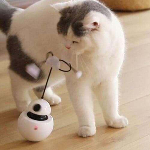 Funny Cat Toy 3 In 1 Multifunctional Robot Tumbler 360 Degree Automatic Rotating Cat Interactive Toy Smart Cat Toy
