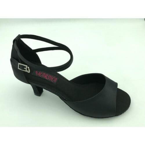 Hot Sale comfortable and fashion womens latin dance shoes ballroom salsa shoes tango shoes 6237BLK 6.5cm heel shipping free