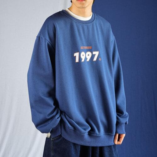 1997 Warm Fleece Sweatshirt Oversize Hoodies Men 2020 Winter Thicken Sweatshirts Korean Streetwear Pullovers Hoodie