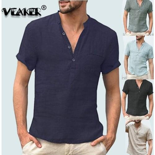 2021 Summer Linen T-shirt New Casual Cotton Short Sleeve Tops Mens Brand Tshirts Breathable Solid White T Shirt Plus Size S-3XL
