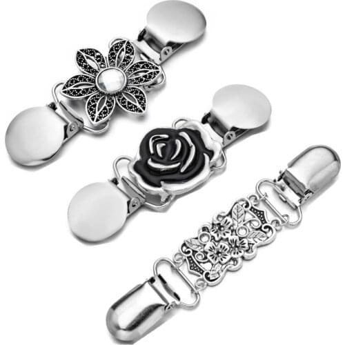 Three Pieces Sweater Shawl Clips Dresses Cardigan Collar Brooch Clip Vintage Shirts Clips for Women Girls Jewelry (Set 3)