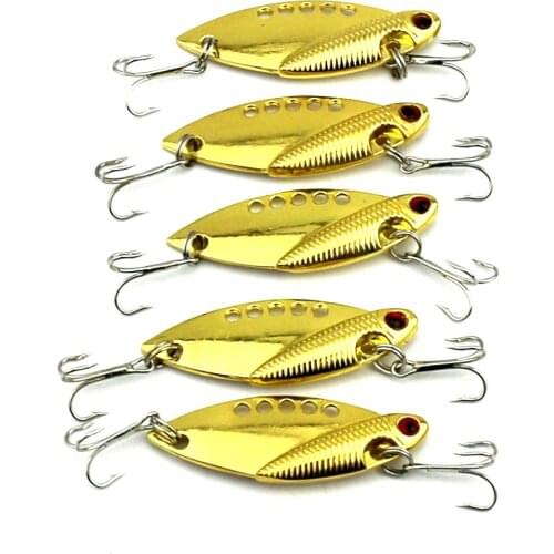 5pcs Metal VIB Fishing Lure 5cm 10g Artificial Hard Vibration Bait Bass Swimbait Balance Spoon Lure Sea Boat Fishing Tackle