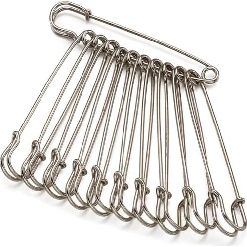 50pcs Iron Safety Pins Needles for Brooch Making Accessories 40/50/60/70/80mm