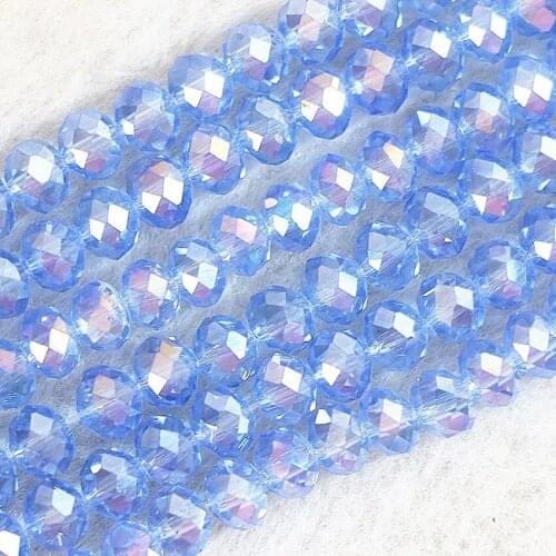 70pcs/strand 6*8mm AB 9colors faceted rondelle abacus crystal glass beads for jewelry making diy loose spacer B674