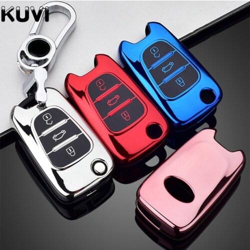 Car key case for kia sportage rio 3 soul optima ceed pro k5 k2 pride for hyundai i20 i30 ix20 ix35 elantra accent shell cover