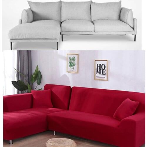 1/2/3/4 seater Solid Color Elastic Sofa Cover Universal Sectional Slipcover Stretch Couch Cover for Living Room