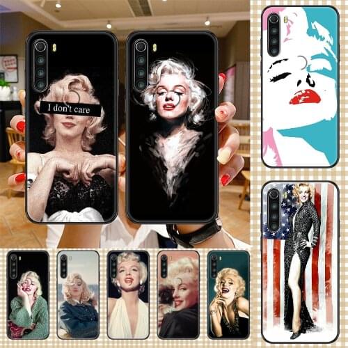 Sexy Marilyn Monroe Phone case For Xiaomi Redmi Note 7 7A 8 8T 9 9A 9S 10 K30 Pro Ultra black fashion hoesjes pretty back