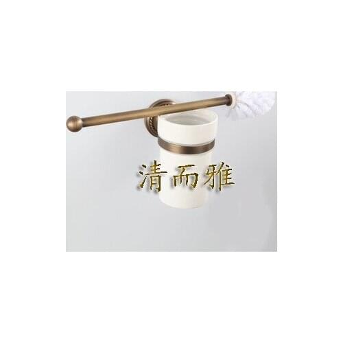 Clean and elegant bathroom offers a full copper toilet brush toilet Cup European-style antique bathroom accessories K02