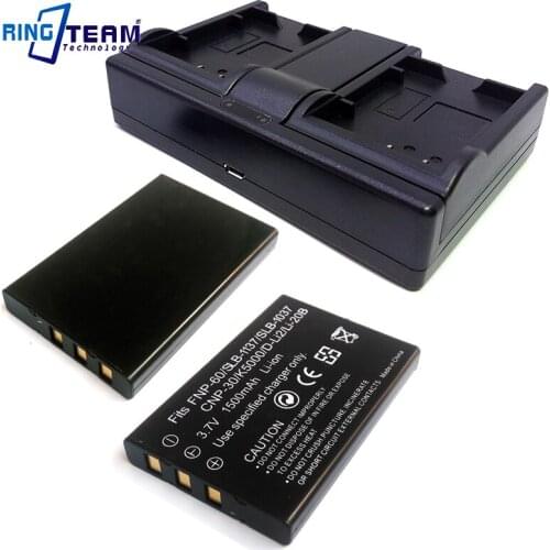 FNP-60 NP-60 Digital Battery 2x & Dual USB Charger 1x for Fujifilm Digital Camera FinePix F401 F410 F601 Zoom M603 DC-T50 DC6300