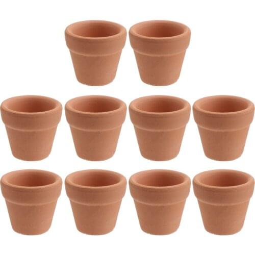 10Pcs 3x3cm Small Mini Terracotta Pot Clay Ceramic Pottery Planter Flower Pots Succulent Nursery Pots Great for Plants Cr