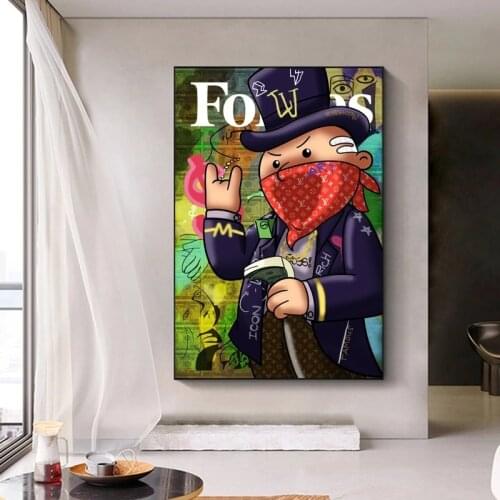 Artwork Poster Masked Monopoly Boss Wall Art Canvas Prints Modern Painting Wall Prints Picture for Living Room Home Decoration
