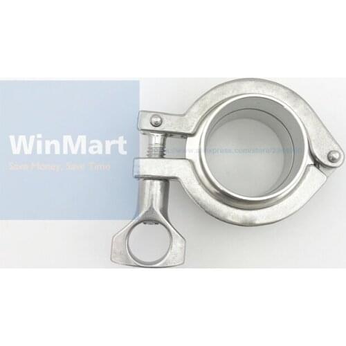 A Set Assembly 57mm O/D Sanitary Tri Clamp Weld Ferrule + 2.5" Tri Clamp + Silicon Gasket 304 Stainless Steel