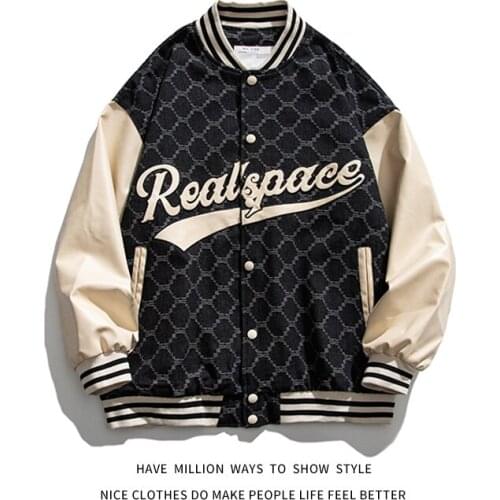 New Arrival Autumn Spring Letter Embroid Mens Patchwork Baseball Bomber Jacket Unisex Women Varsity Coat Casual Vintage Street