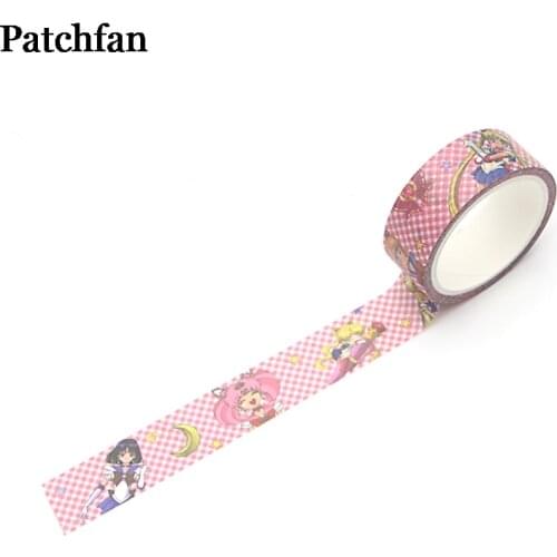 Patchfan Anime Sailor Moon Washi Tape Paper DIY Planner Tape Adhesive Tapes Stickers Decorative Stationery Tapes A2081