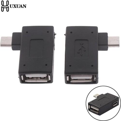 Micro Adapter USB 2.0 Female To Male Micro OTG Power Supply Port 90 Degree Right Angled USB OTG Adapters