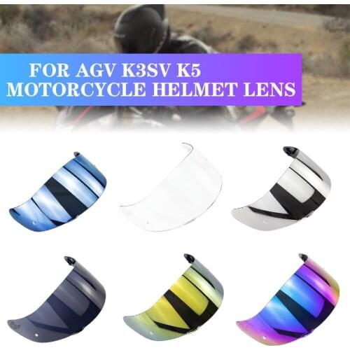 Motorcycle Full Face Helmet Lens Visor Helmets Glasses with Pin Lock For AGV K3SV K5