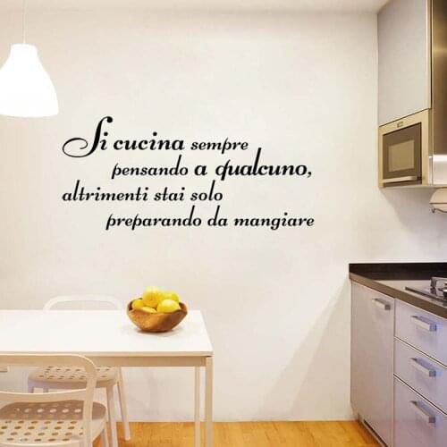 Stickers Si Cucina Sempre Pensando A Qualcuno Vinyl Wall Decor Kitchen Wall Art Decal Dinning Room Home Decor Poster House Decor