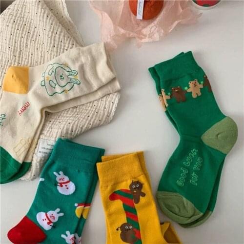Spring Autumn New Japanese Art Harajuku Cute Creative Socks Women Korean Kawaii Woman Socks Cotton Colorful Happy Funny Socks