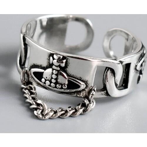 NEW Womens Gothic Simple Korean Style Designer Chain Princess Ring For Women Luxury Gift 2021 Trend Wedding Vintage Rings