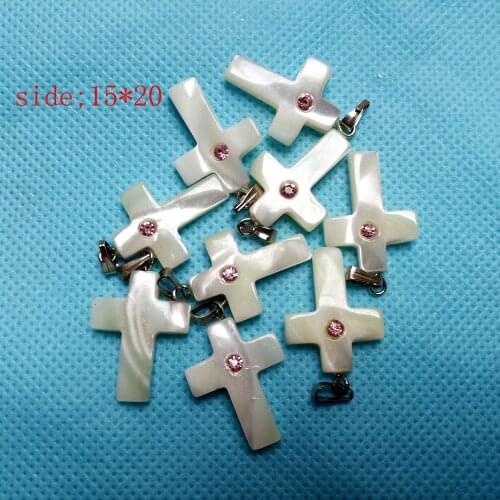 Wholesale natural pendant abalone shell Cross Pendant lively Hippocampus pendants