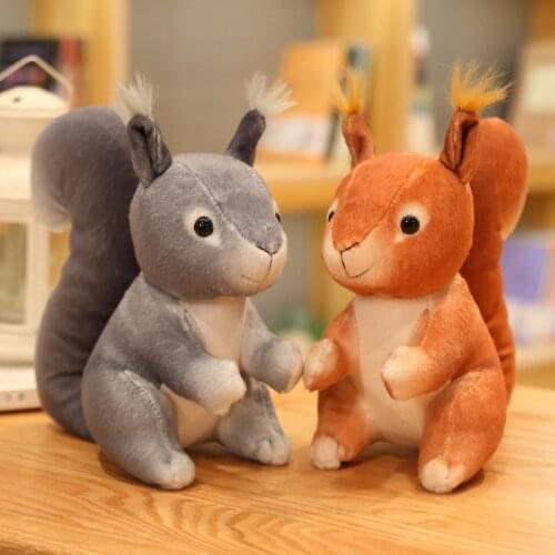 Plush Squirrel Toys Doll Kawaii Stuffed Animals Lifelike Forest Plush Toy Squirrel Doll Cute Christamas Gfits For Kids
