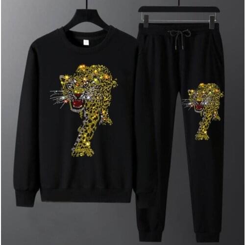 Casual Men Fashion Diamond stone Mens tracksuit New Arrival Fashion Brand Man suit