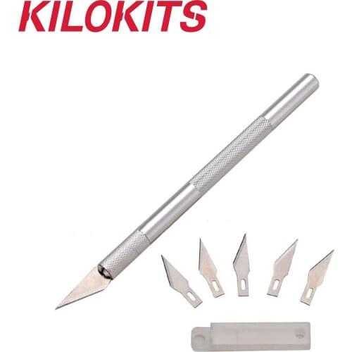 Precision Swivel Knife with 5 Spare Blades for Cutting Model Kits Plastic Military Tanks Airplanes Trains