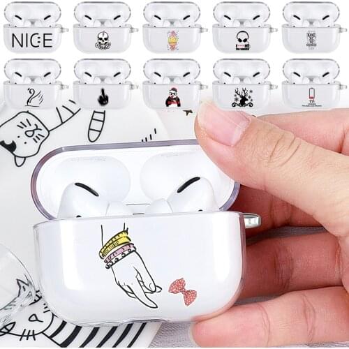 Simple Pattern Case for AirPods Pro Silicone Transparent Earphone Cases Wireless Bluetooth Accessories Protective Case