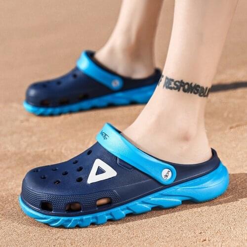 ZEEKSON Mens Sandals 2021 Summer Hole Shoes Beach Shoes Casual Wear Slippers Mens Fashion Trend Personality Sandals Women