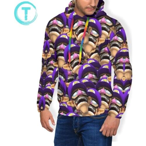 Waluigi Hoodie Waluigi Hoodies X Loose Pullover Hoodie White Polyester Long Mens Warm Casual Hoodies