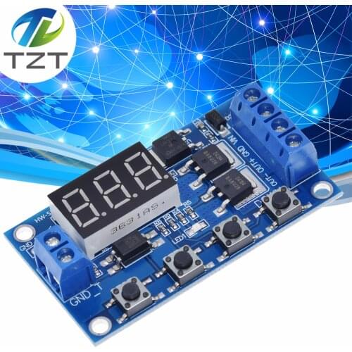 TZT DC 12V 24V Dual MOS LED Digital Time Delay Relay Trigger Cycle Timer Delay Switch Circuit Board Timing Control Module DIY