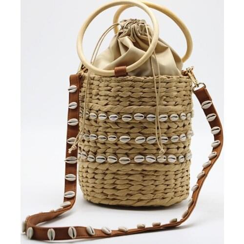 Straw Women Shoulder bag Casual Rattan Tote bags for women Wicker Woven Beach Handbag Womens bag Woven Bag Crossbody