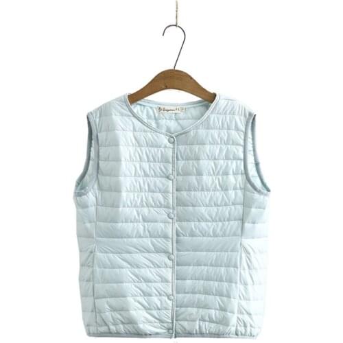 2020 Autumn Winter Vests For Women Large Size Solid Lightweight Short Down Cotton Jacket Female Waistcoat Plus Size New Style