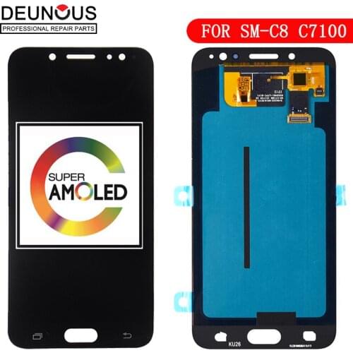 Super AMOLED For SAMSUNG GALAXY C8 LCD C7100 Display Touch Screen Digitizer Assembly C710F Replacement For 5.5" SAMSUNG C8 LCD