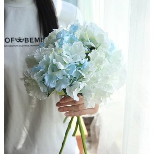 Artificial FLower Silk Single Hydrangea Bouquet Fake Floral for Wedding Party Home Decoration DIY Wreath Accessories 8 Colors
