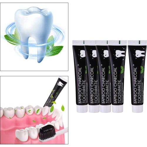 5 Pieces Activated Carbon Bamboo Toothpaste Freshens Breath Stain Remover