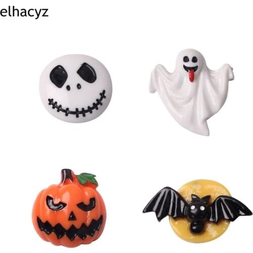 12Pcs Halloween Ghost Pumpkin Plastic Ornament Festival Hair Accessories Hairband Kids Headband DIY Hair Band Party Decoration