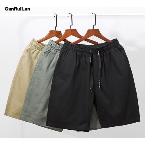2021 Casual Mens Shorts High Quality Cotton Comfort Shorts Male Streetwear Solid Color Loose Fashion Shorts Men B0896