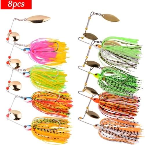4pcs/8Pcs Fishing Lure Wobbler Lures Spinners Spoon Bait For Pike Peche Tackle All Artificial Baits Metal Sequins Spinnerbait