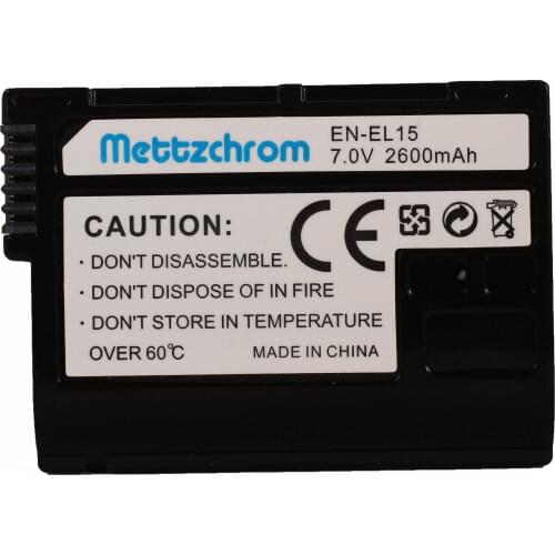Mettzchrom 2600mAh EN-EL15 ENEL15 EN EL15 Camera Battery For Nikon DSLR D7000 D7100 D7200 D600 D610 D800 D800E D810