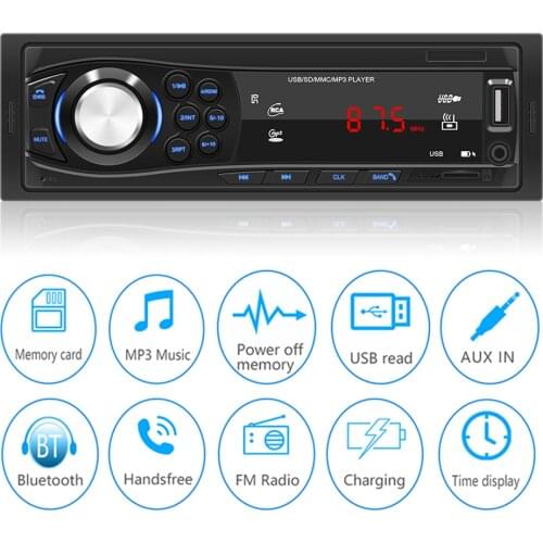 Car MP3 Multimedia Radio Player Single1 DIN Car Radio Bluetooth-compatible Autoradio Car Stereo Radio FM Player Aux Input Receiv