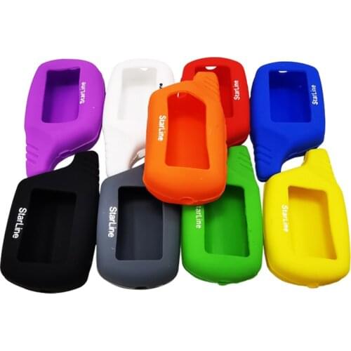 1 Pcs Silicone Key Case For Starline B9 A91 A61 B6 2-Way Car Alarm LCD Remote Control Transmitter Silica Gel Keychain Cover