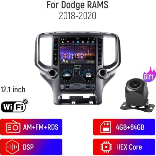 Tesla Screen For 2018 2019 2020 Dodge RAM 1500 Android 9 Car Multimedia Player GPS Navi Audio Radio Auto Stereo Head Unit