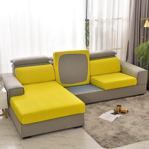 Stretch Solid Sofa Cushion Cover Elastic Universal All-inclusive Seat Slipcover Extensible Adjustable Protectors For Living Room