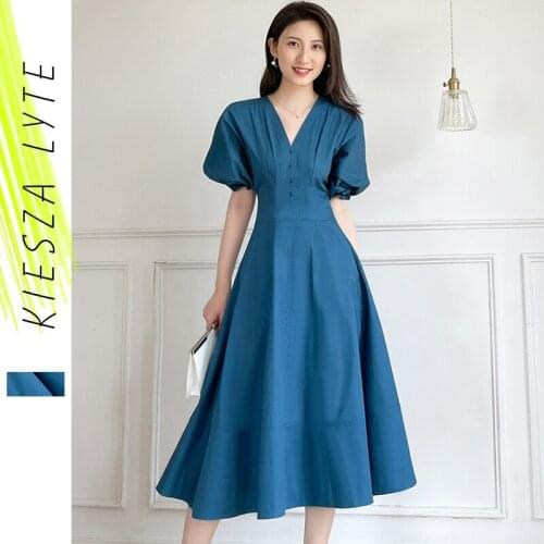 Elegant Bubble Dress For Women Summer 2021 Midi Dress Ladies Short Sleeve Twisted Party Midi Dresses Vestidos Mujer Robe Femme