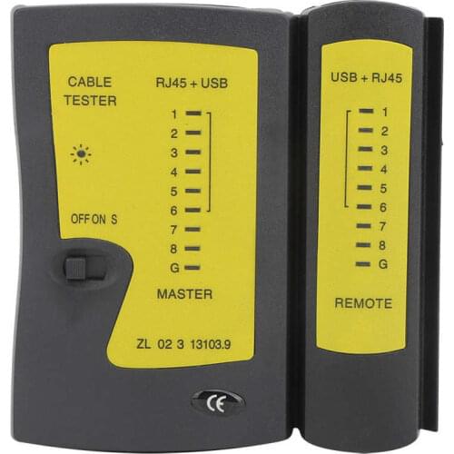 RJ45+USB Test Tool Cable Tester Stable Cable Test for Construction Site Environment Industry Cable Test